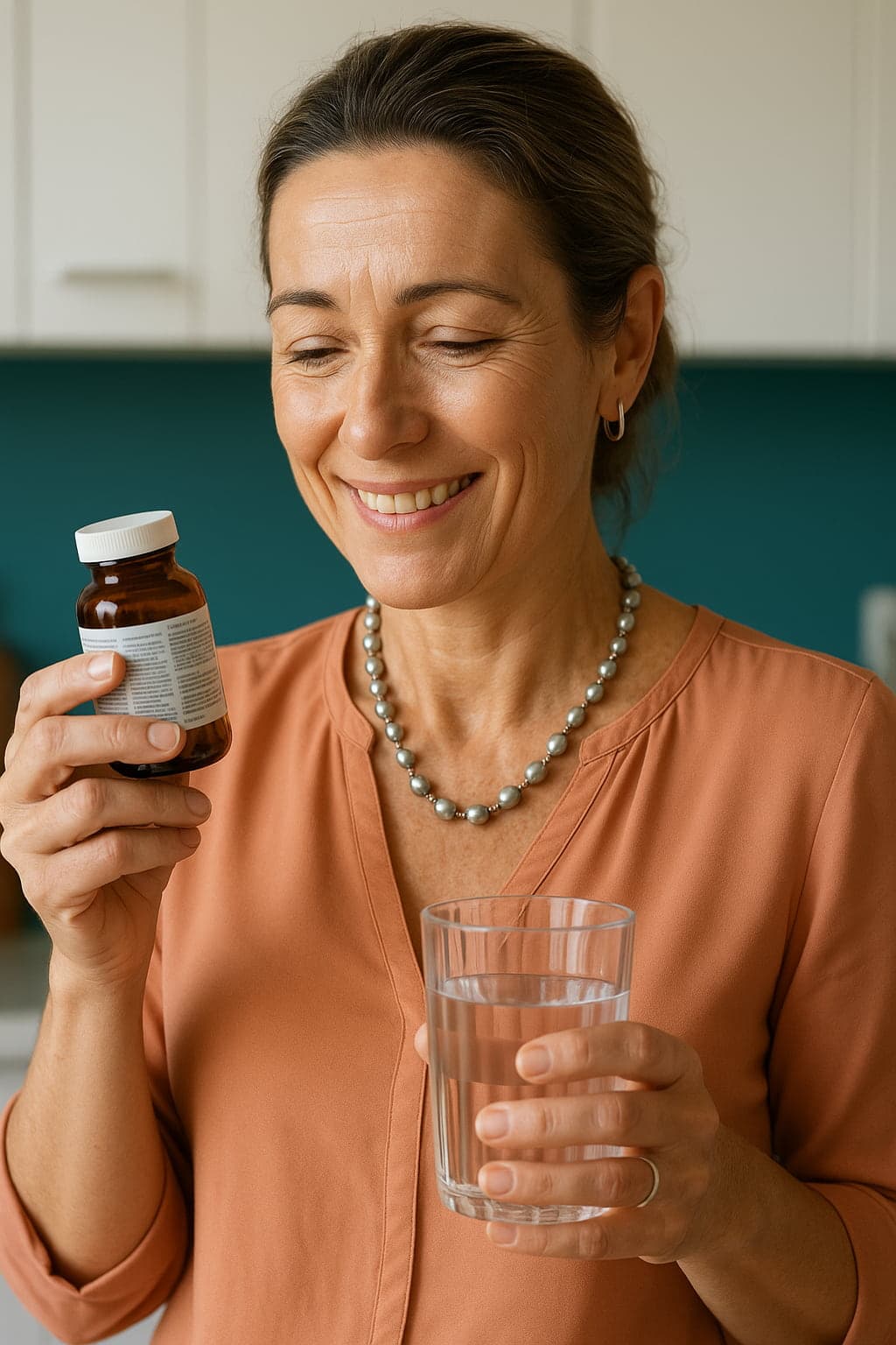 Woman taking supplements