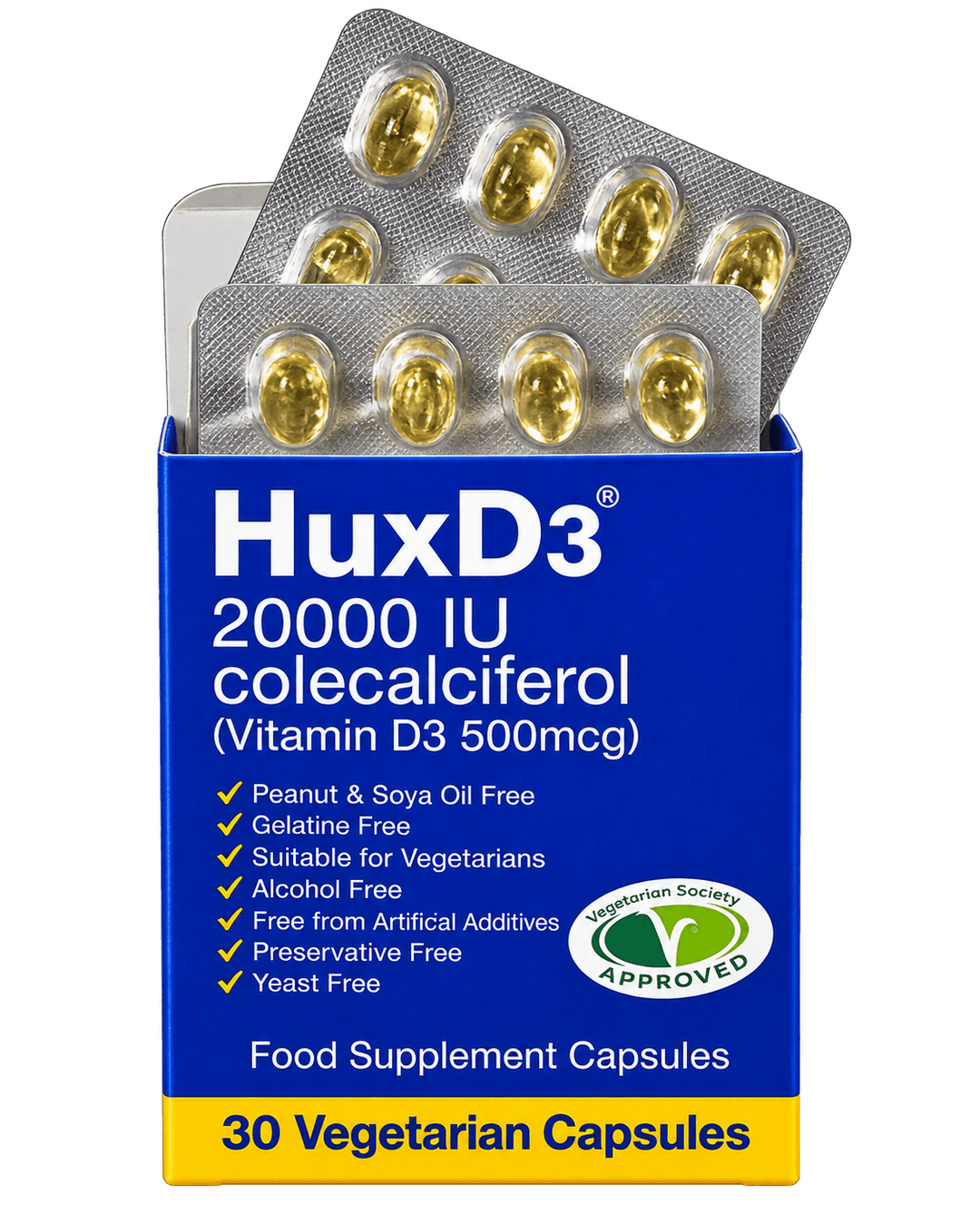 HuxD3 20000 IU Capsules (High Strength Colecalciferol - Treatment of Insufficiency)