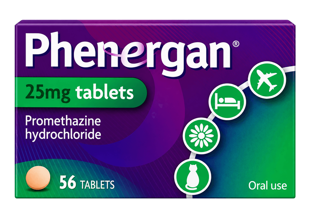 Phenergan - Promethazine 25mg Tablets (Travel Sickness / Short-Term Sleep Aid)