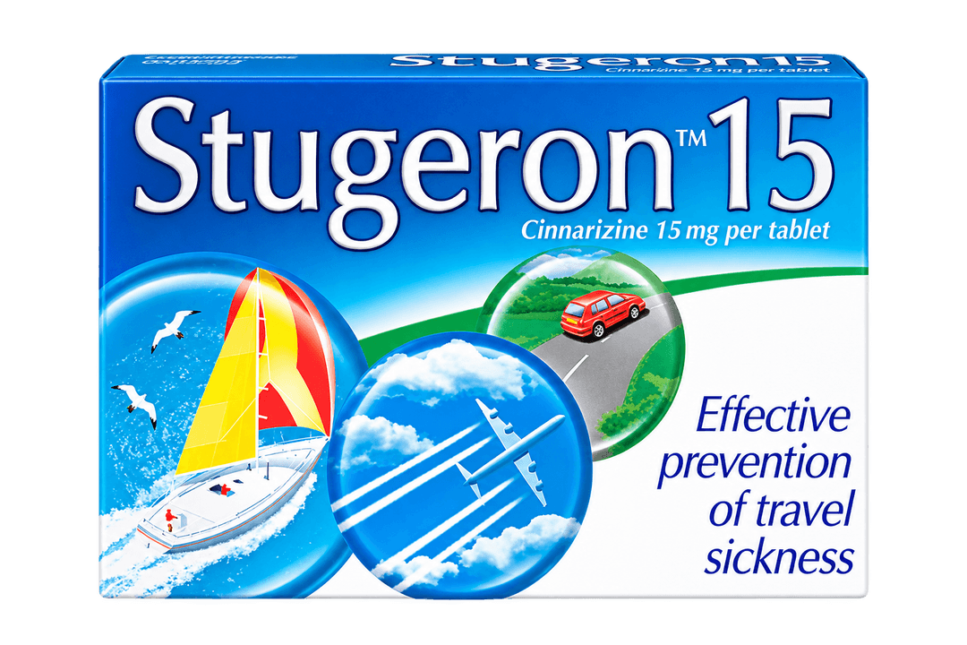 Stugeron - Cinnarizine 15mg Tablets (Travel Sickness / Vertigo)