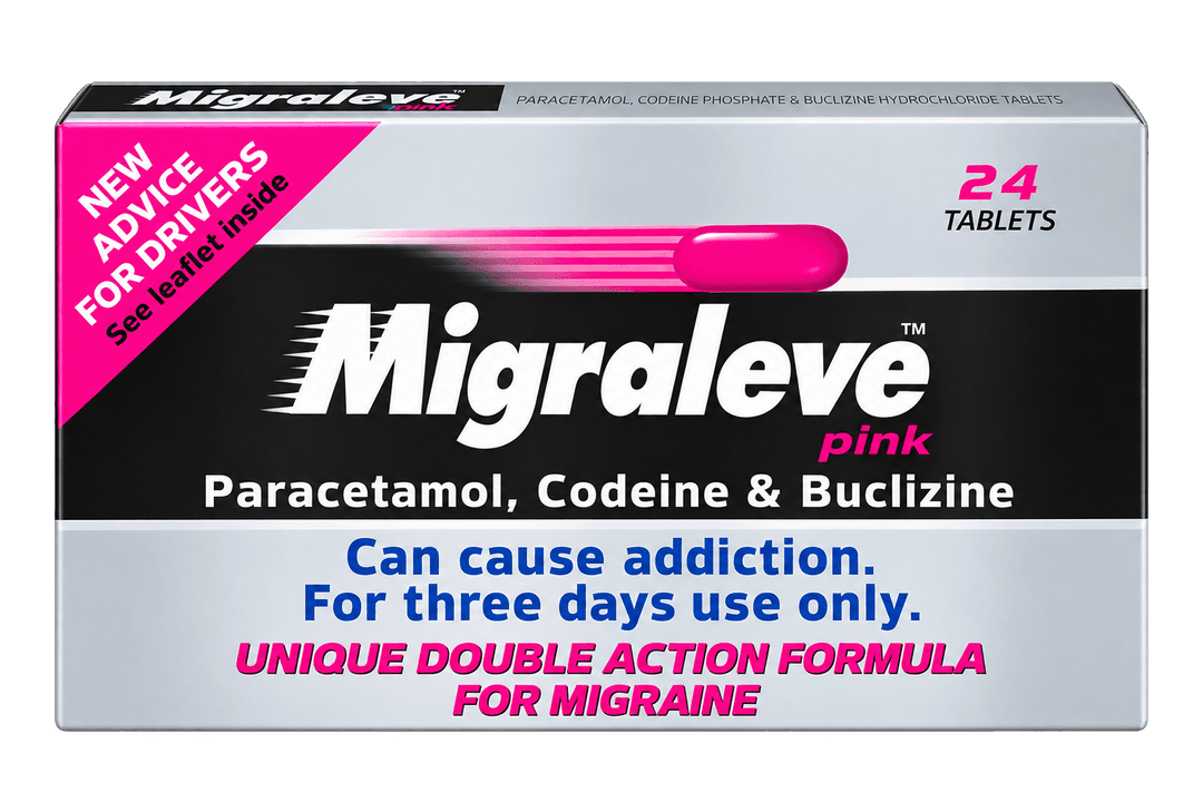 Buclizine/Paracetamol/Codeine Tablets (Migraleve Pink - Migraine)